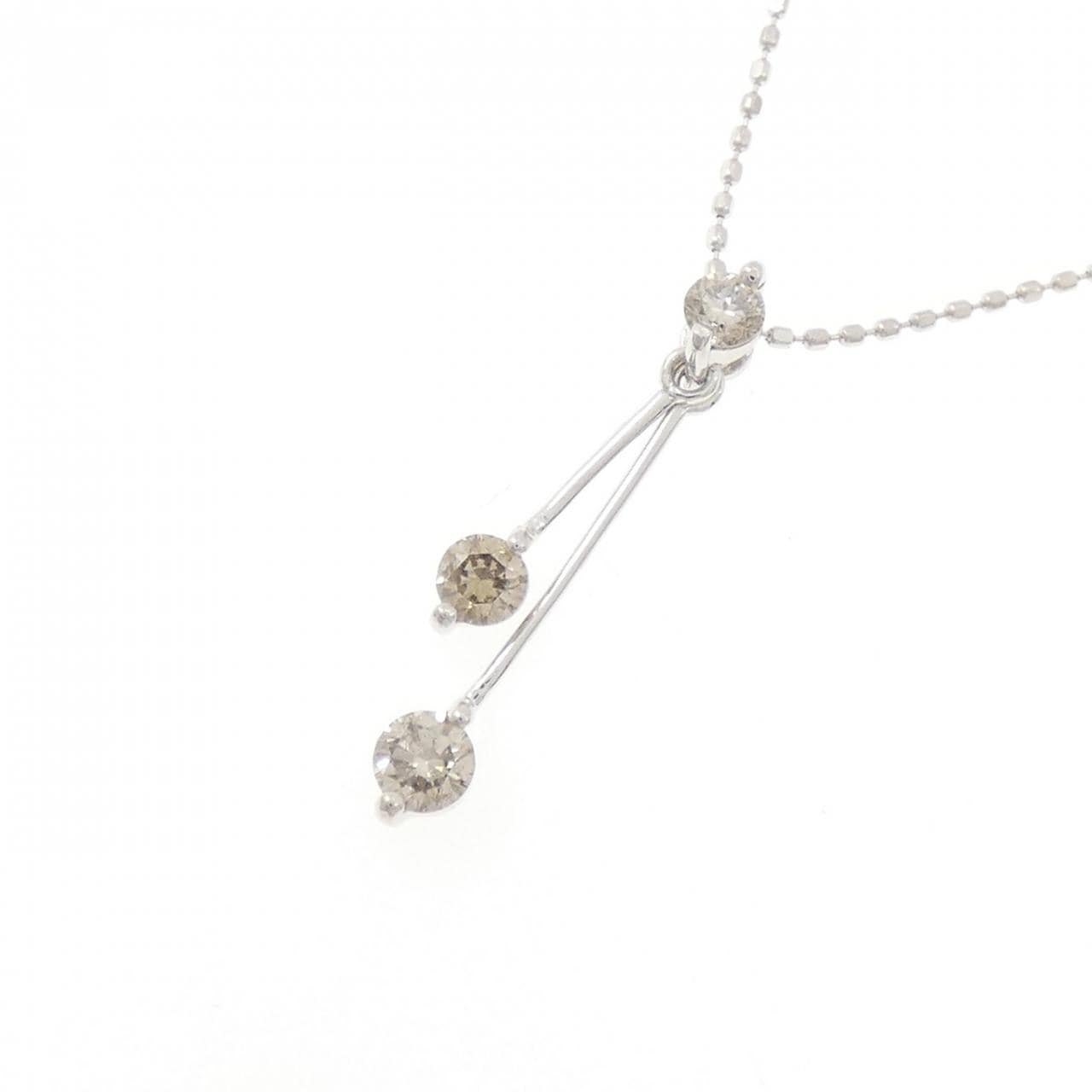 K18WG ダイヤモンド ネックレス 0.35CT