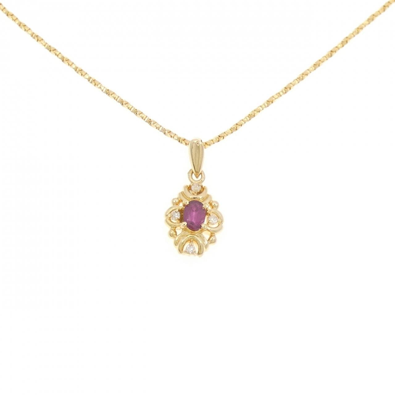 K18YG ruby necklace 0.21CT
