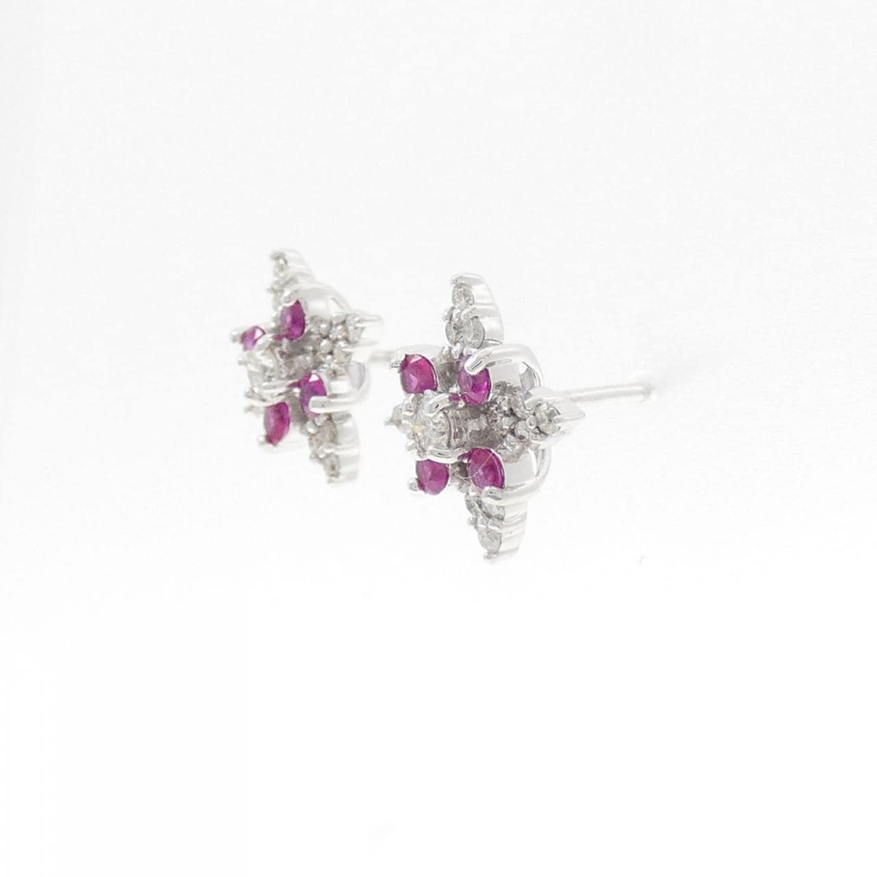 K18WG ルビー ピアス 0.36CT