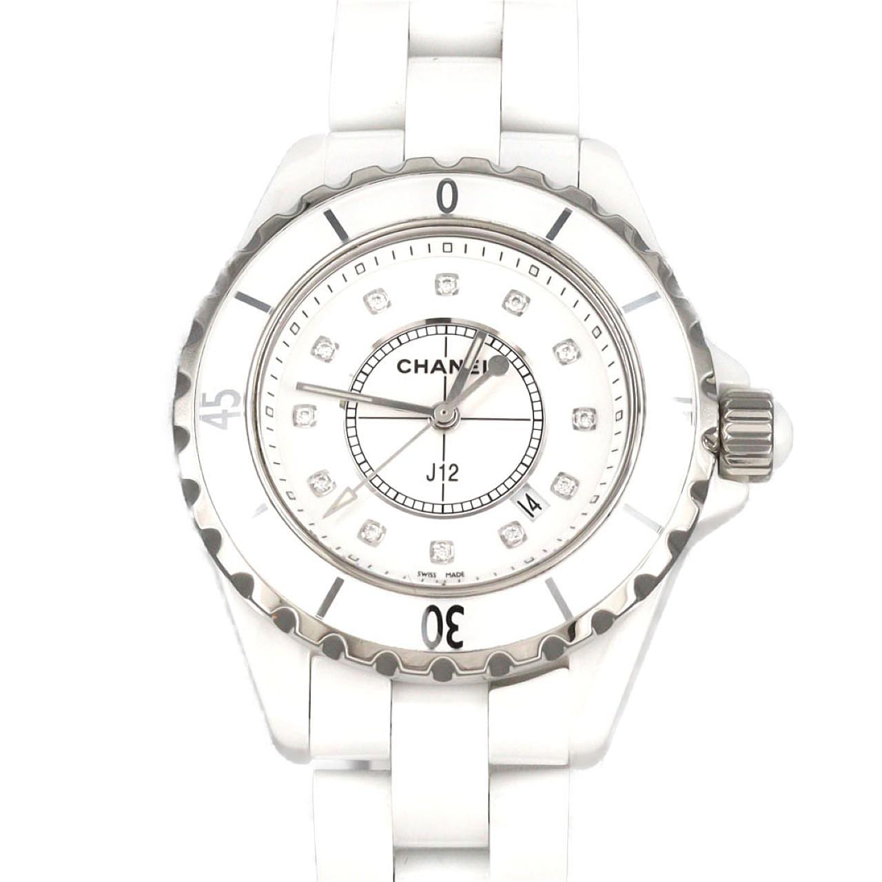 シャネル J12 33mmセラミック･12P H1628 セラミック クォーツ