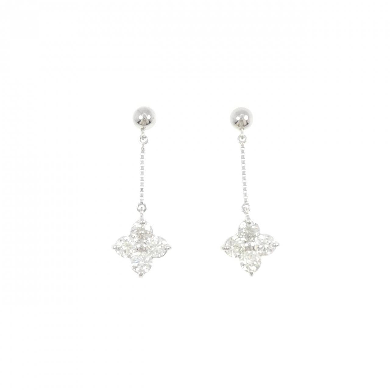 PT900 フラワー ダイヤモンド ピアス 1.00CT