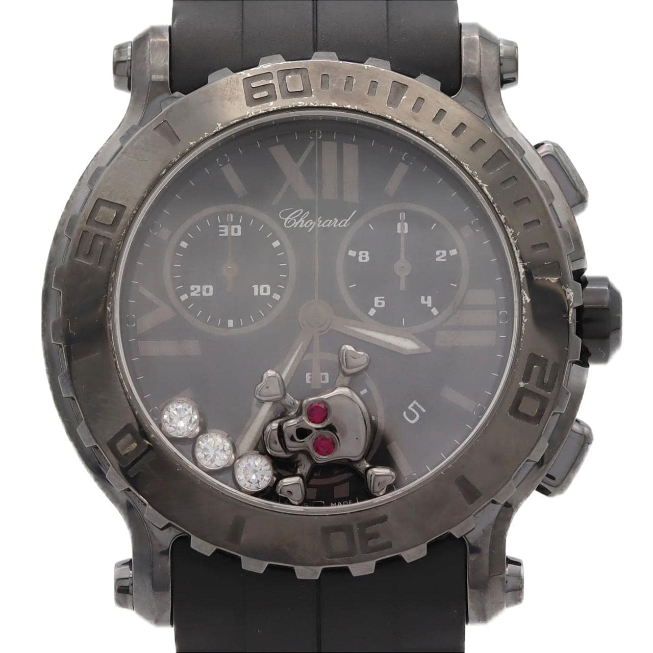 【ノーメンテナンス還元価格】ショパール ハッピースポーツクロノグラフ PVD･3P&スカルモチーフ 28/8499-3017 SS クォーツ