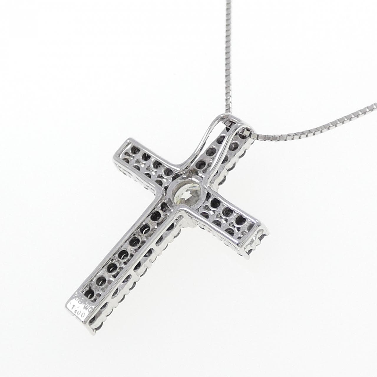 K18WG/K18BG クロス ダイヤモンド ネックレス 1.00CT