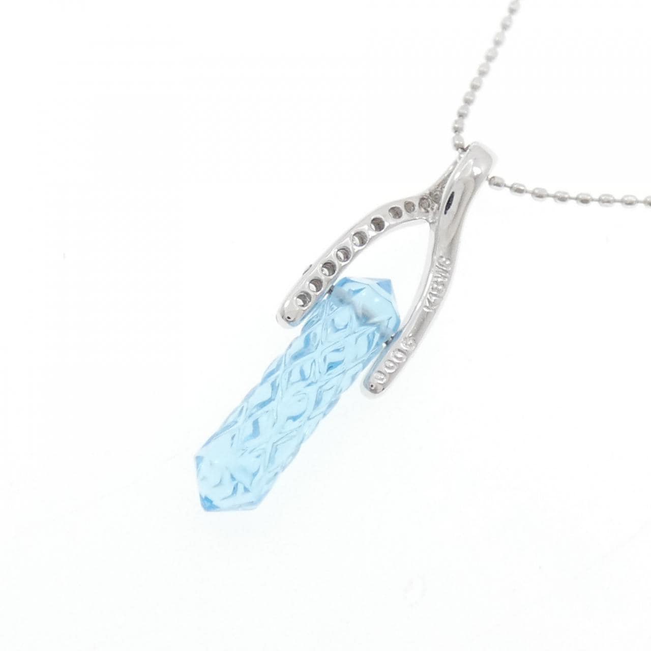 K18WG ブルートパーズ ネックレス