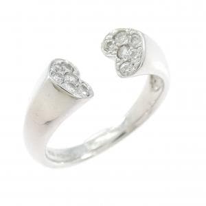 K18WG ハート ダイヤモンド リング 0.20CT