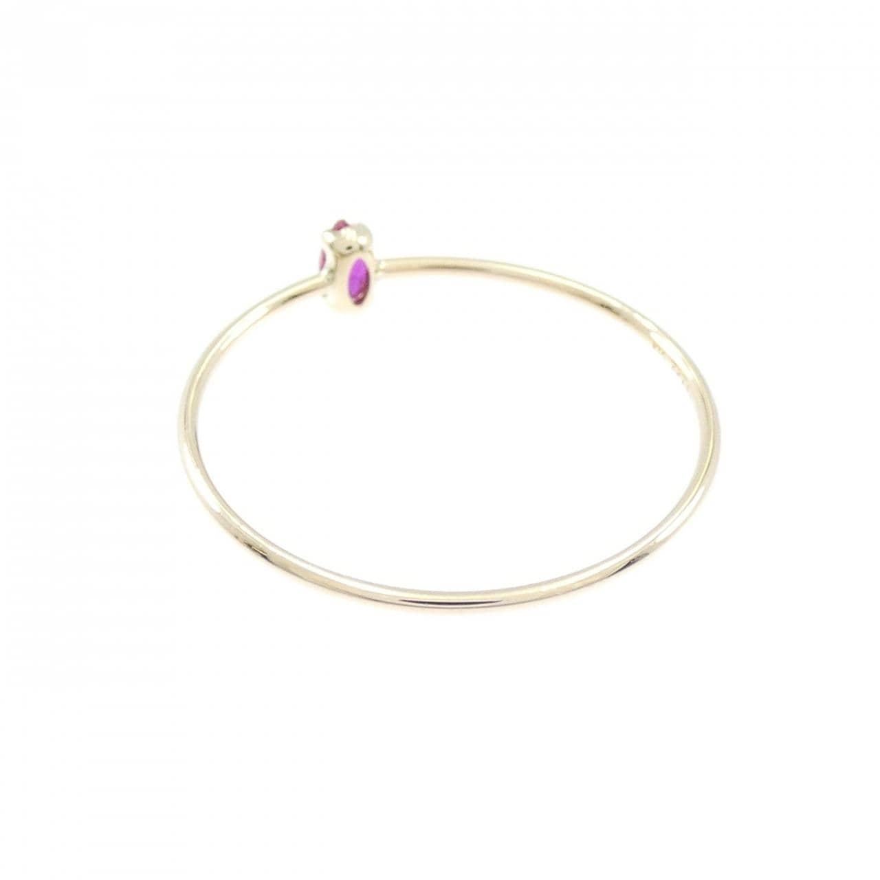 アガット 合成ルビー リング