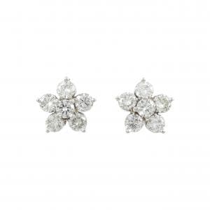 PT900 フラワー ダイヤモンド ピアス 1.95CT