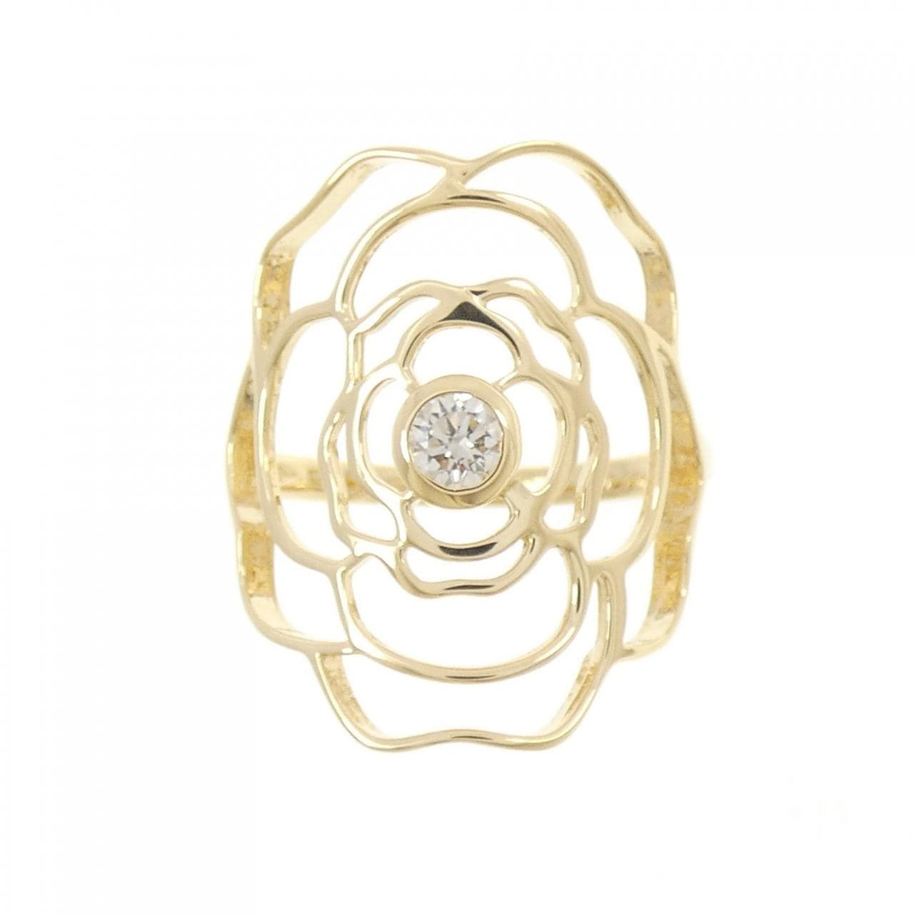 K18YG ローズ ダイヤモンド リング 0.15CT