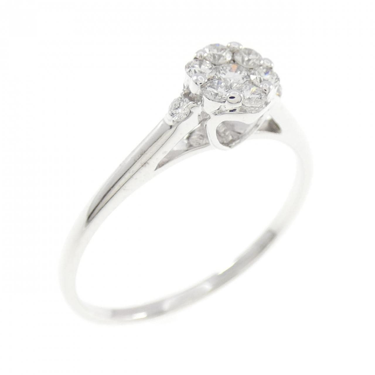 750WG フラワー ダイヤモンド リング