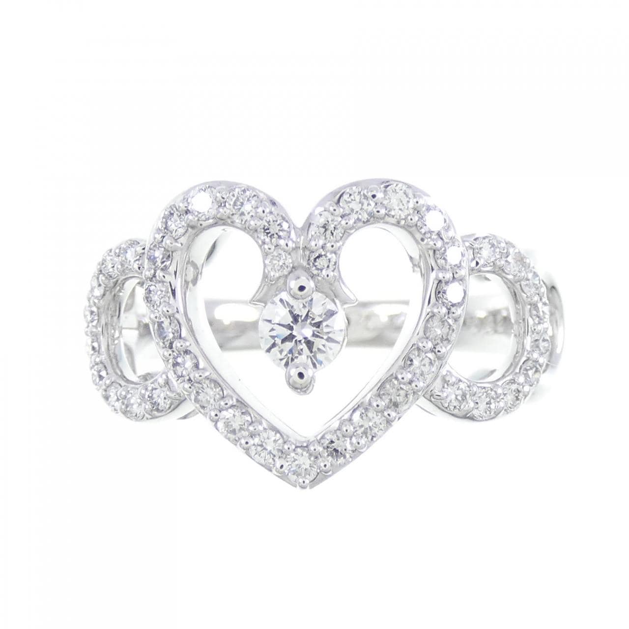 750WG Heart Diamond Ring 0.11CT