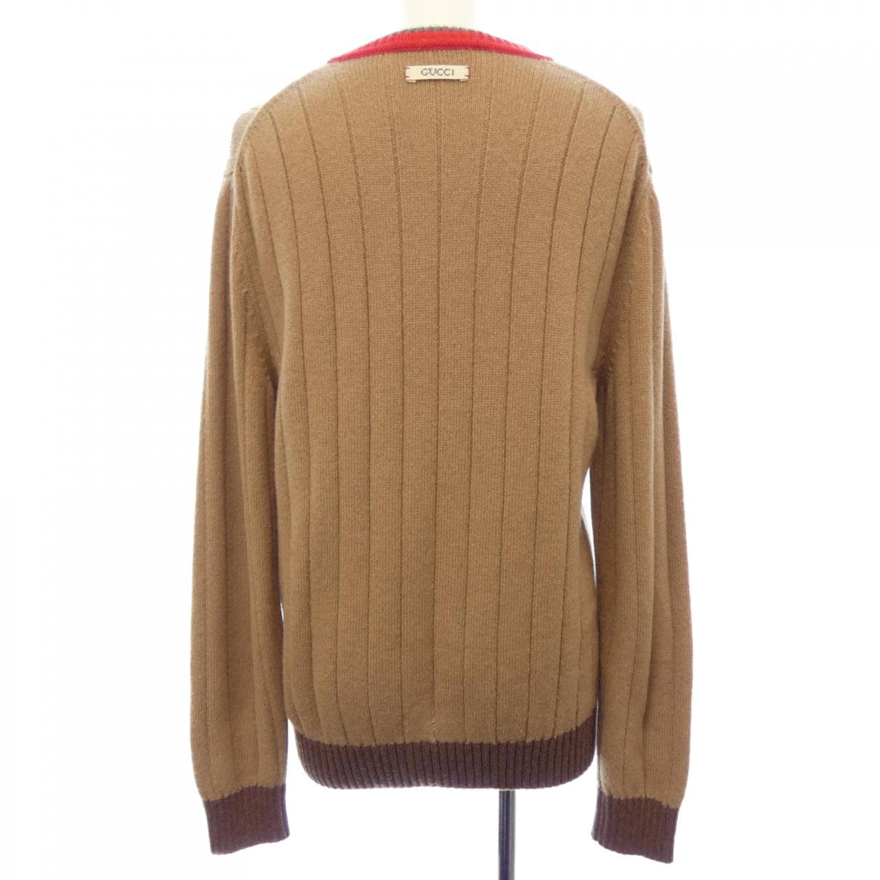 グッチ GUCCI ウェブ ストライプ付き キャメル リブニット セーター 721035 XKB4A ニット