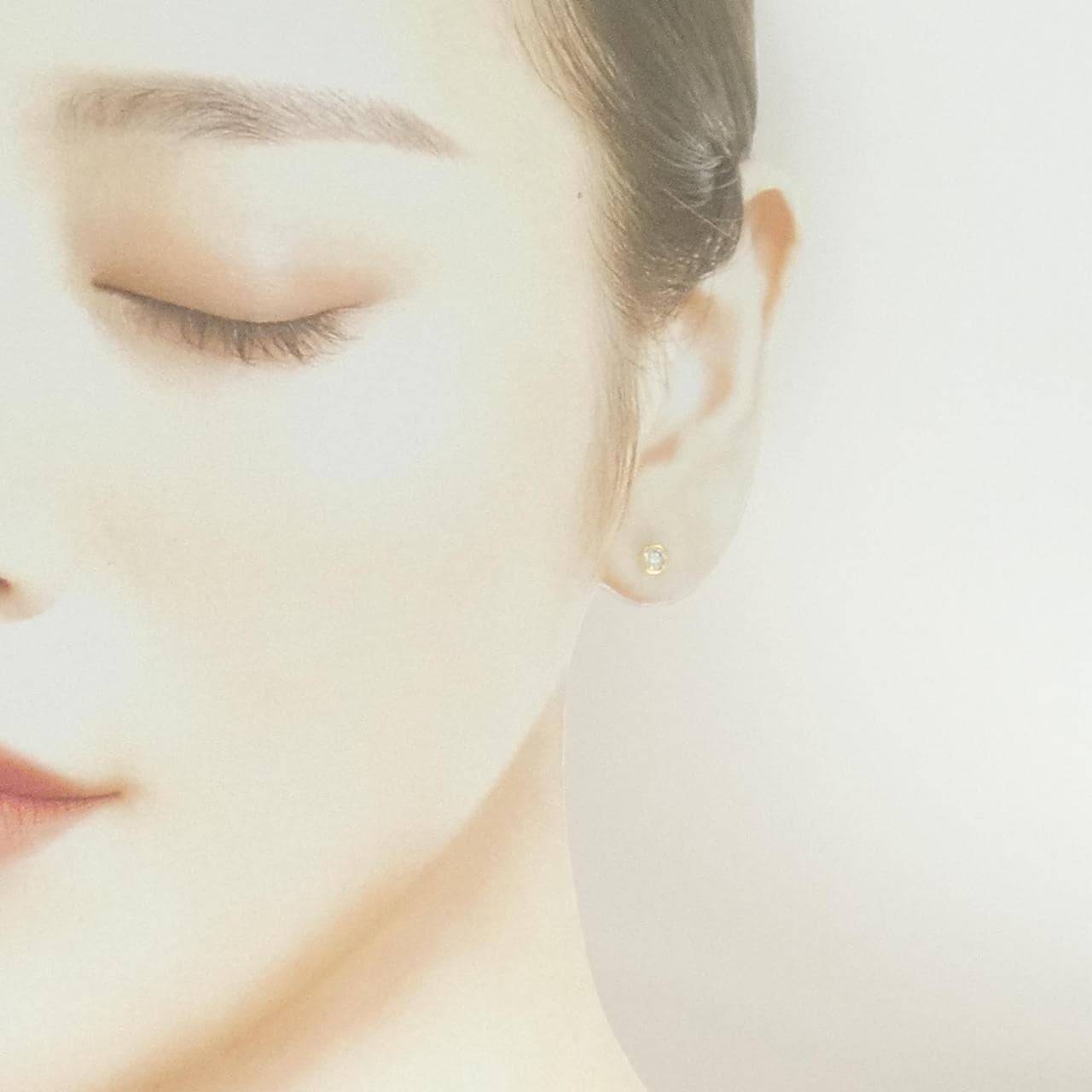 K18YG ソリティア ダイヤモンド ピアス 0.30CT