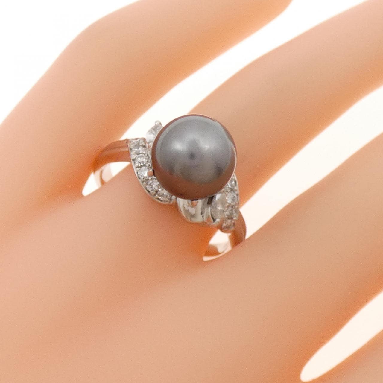 PT900 黒蝶パール リング 9.8mm