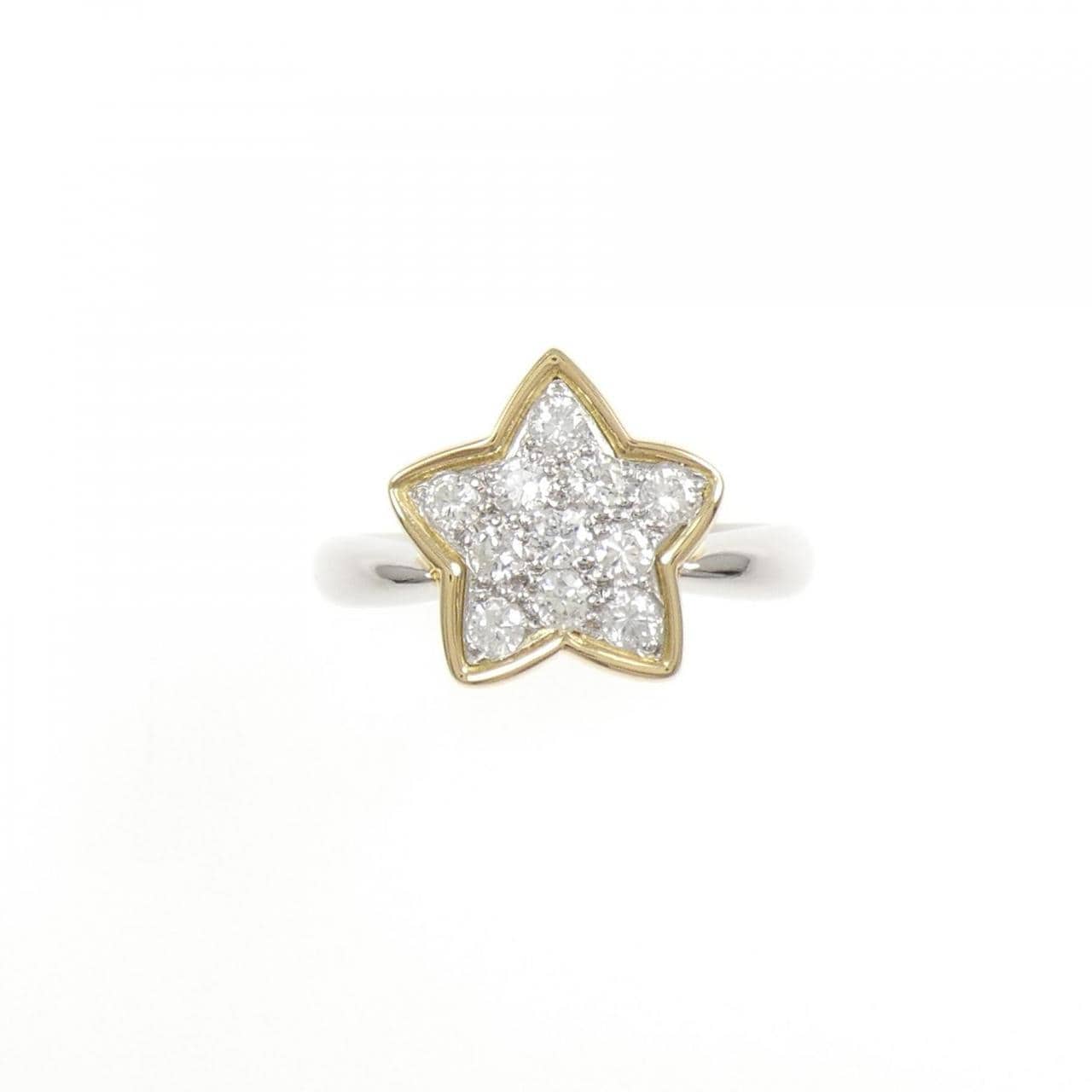 PT900/K18YG スター ダイヤモンド リング 0.373CT