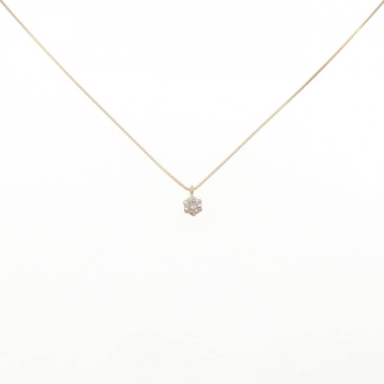 K18YG ソリティア ダイヤモンド ネックレス 0.10CT