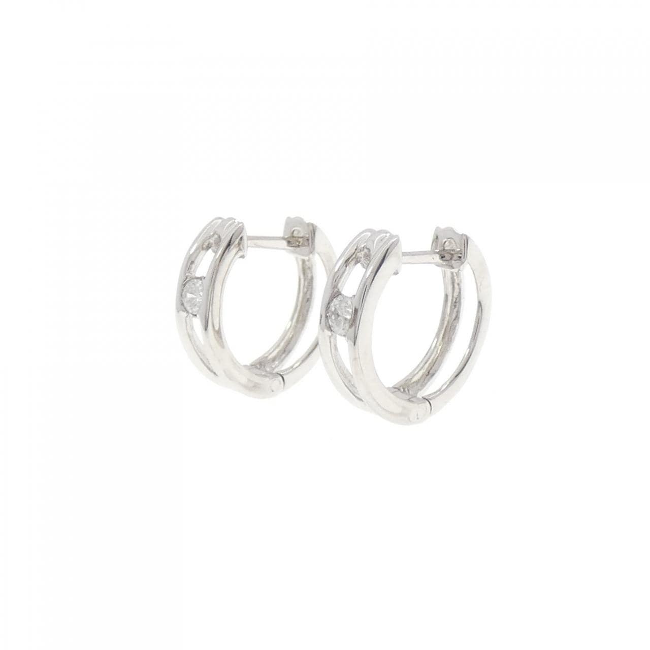 K14WG ダイヤモンド ピアス 0.10CT
