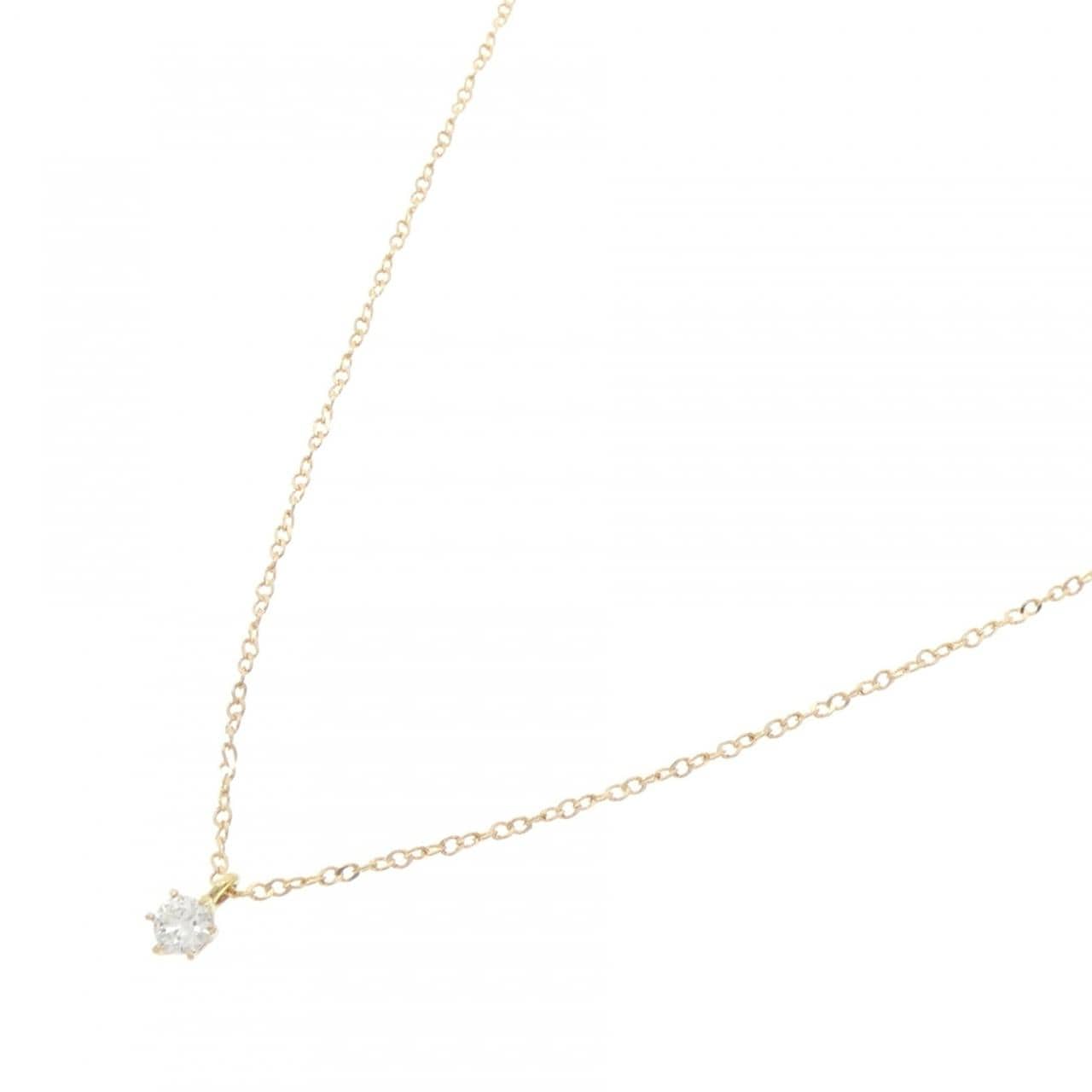 K18YG ソリティア ダイヤモンド ネックレス 0.10CT