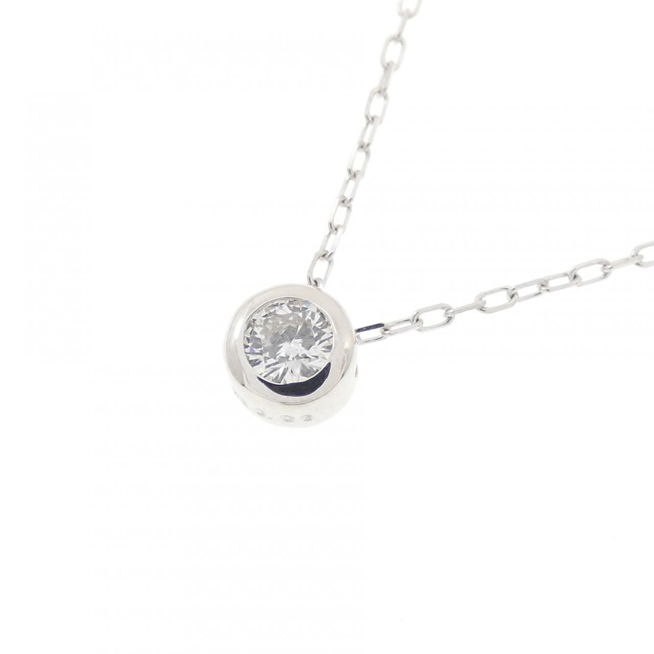 K18WG ソリティア ダイヤモンド ネックレス 0.08CT
