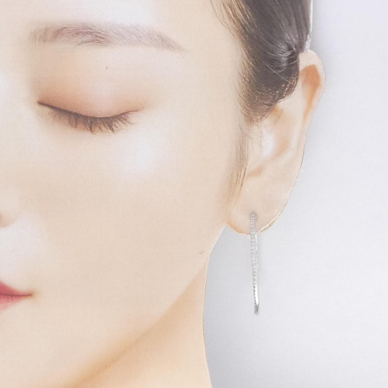 K18WG ダイヤモンド ピアス 1.00CT