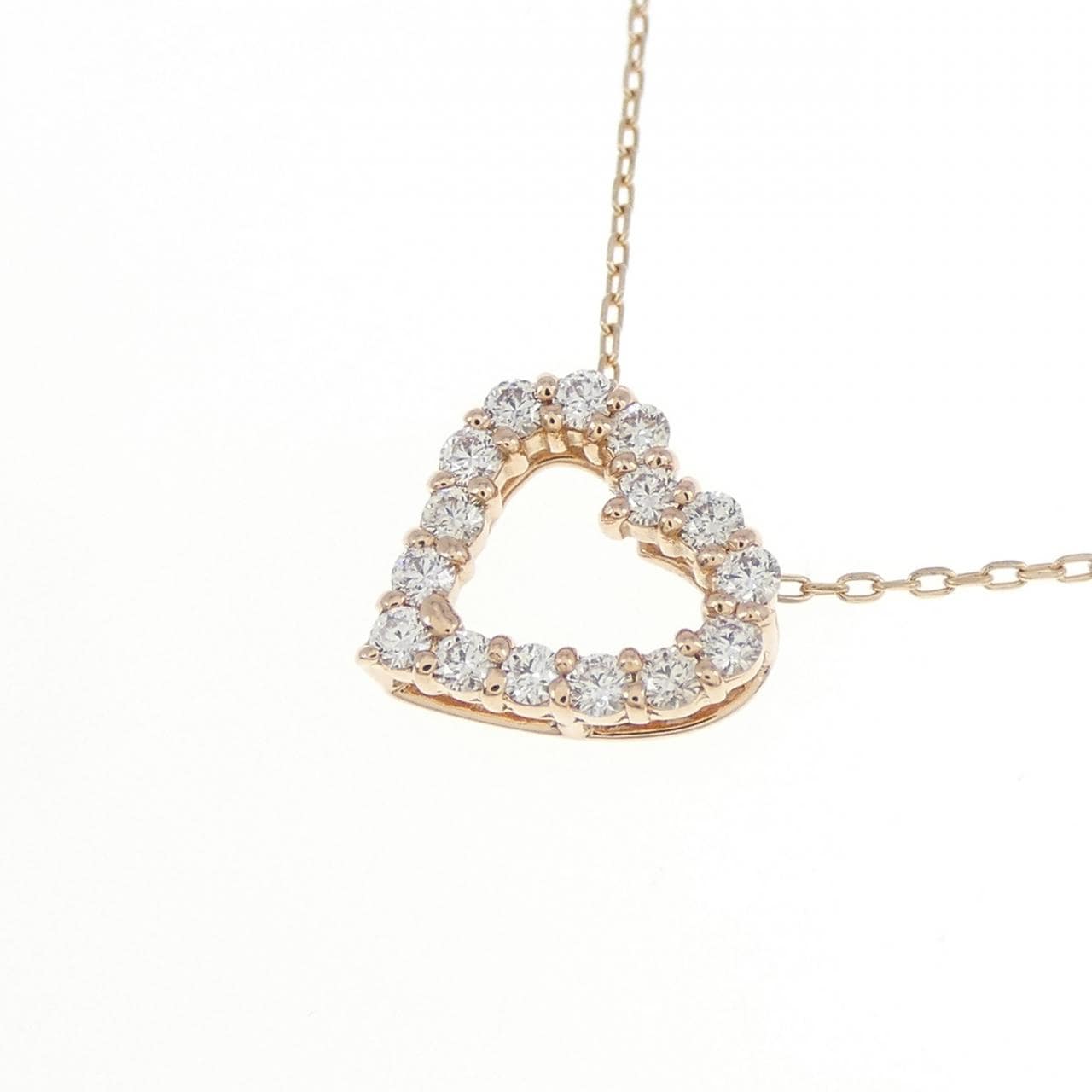 K10PG ハート ダイヤモンド ネックレス 0.15CT