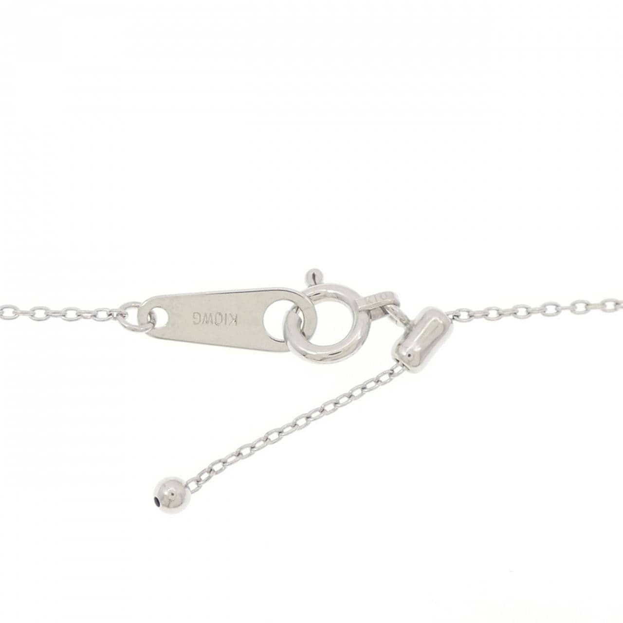 K10WG フラワー ダイヤモンド ネックレス 0.29CT