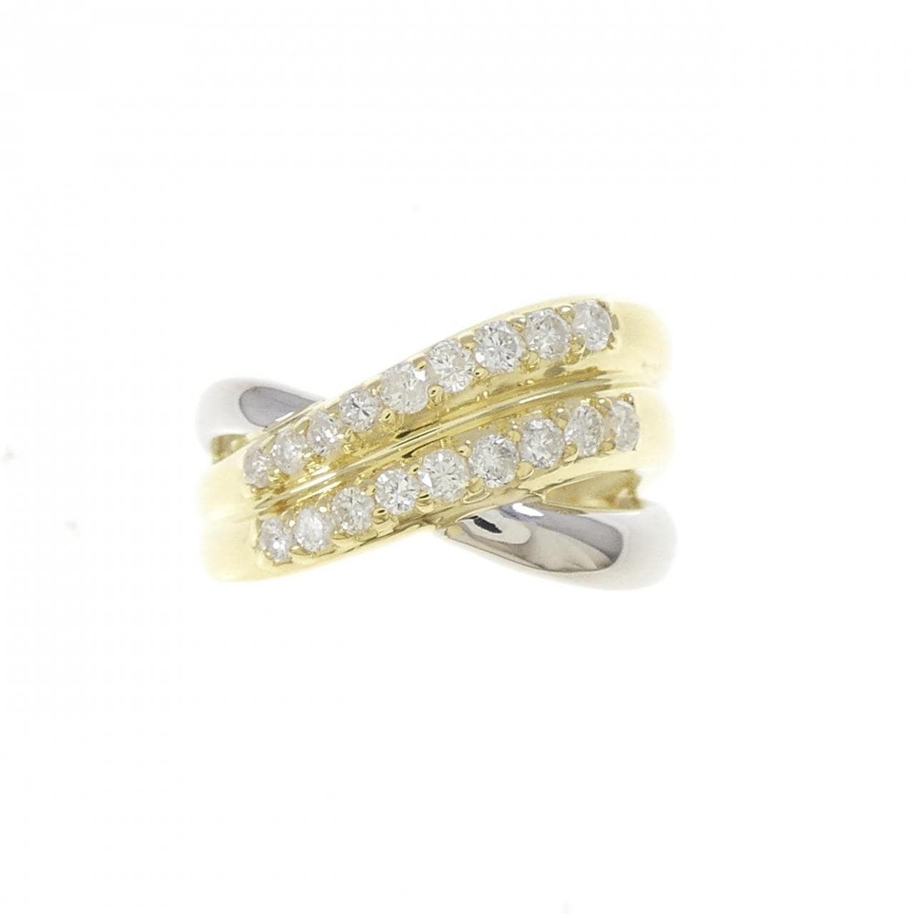 K18YG/PT900鑽石戒指 0.30克拉