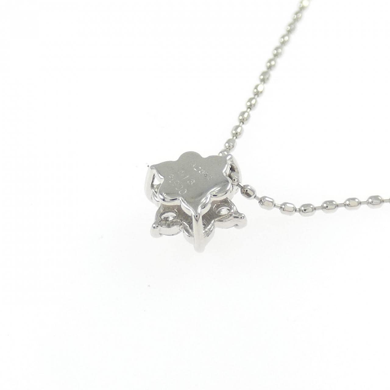 PT900/PT850 フラワー ダイヤモンド ネックレス 0.13CT