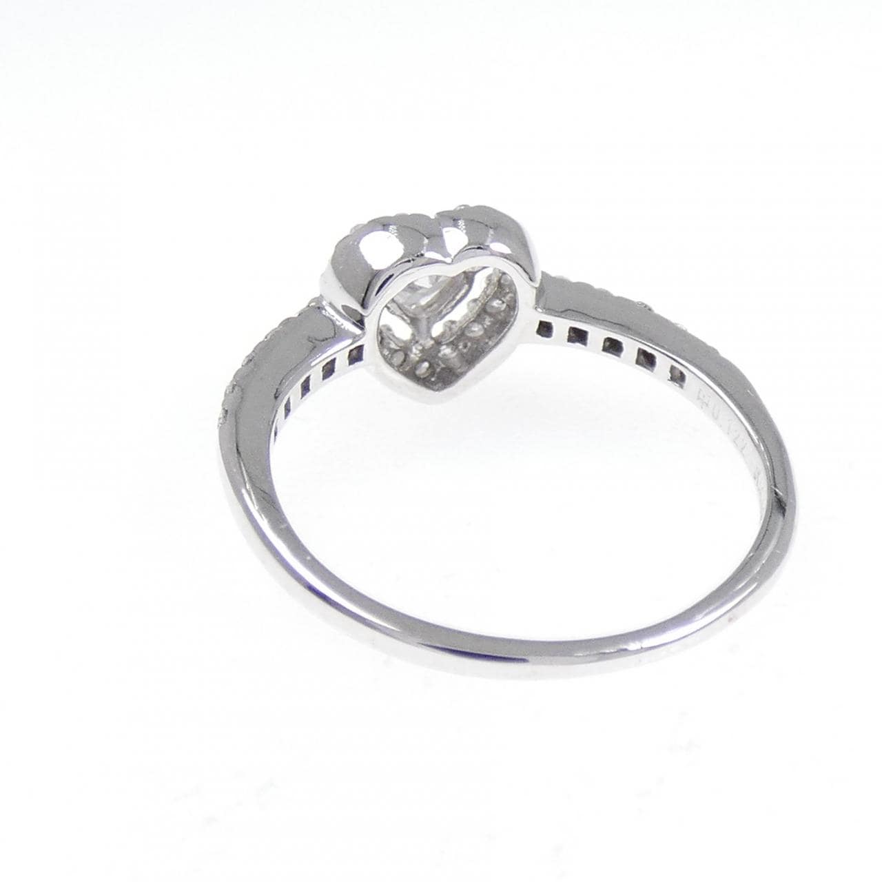 K14WG ハート ダイヤモンド リング 0.122CT