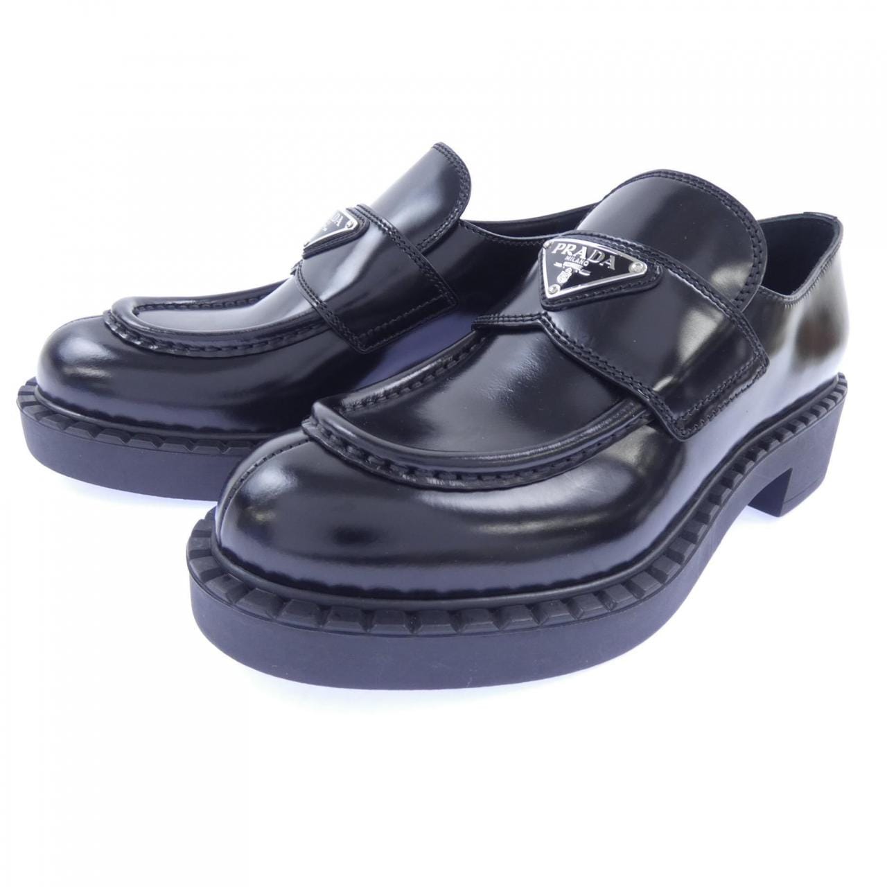 プラダ PRADA チョコレート ローファー トライアングルロゴ 1D246M シューズ