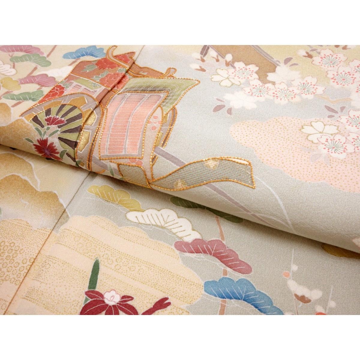 訪問着　友禅金彩加工　刺繍入り
