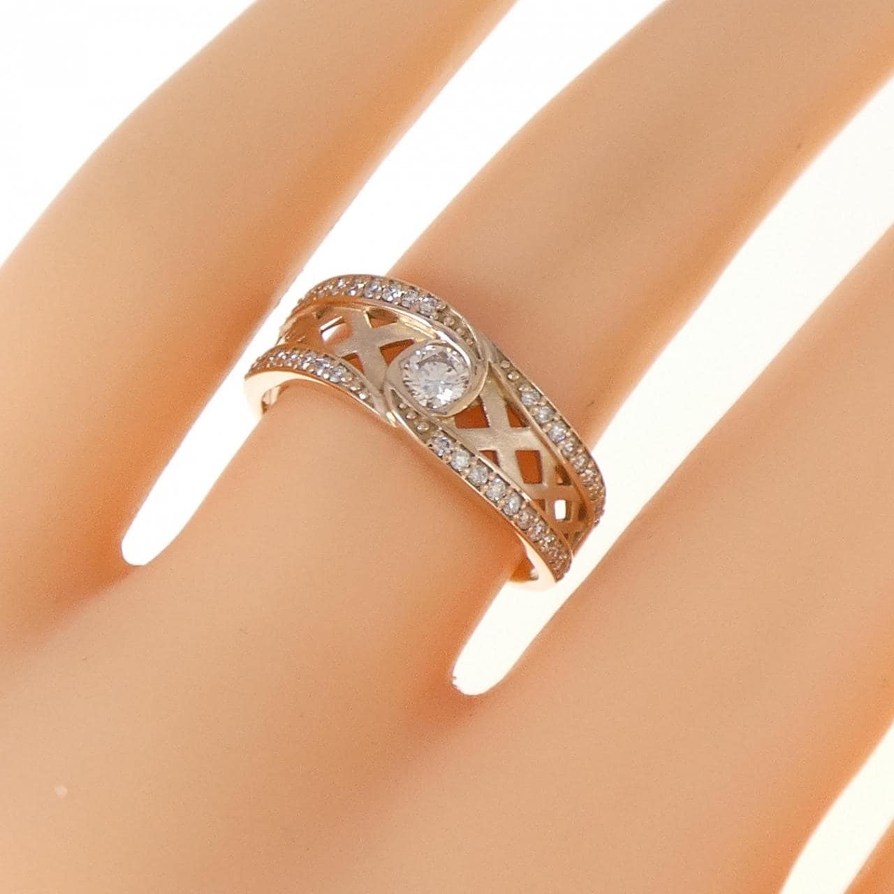 K18PG ダイヤモンド リング 0.13CT