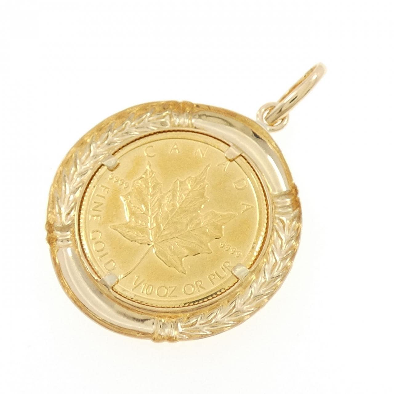 K18YG(枠) コイン ペンダント
