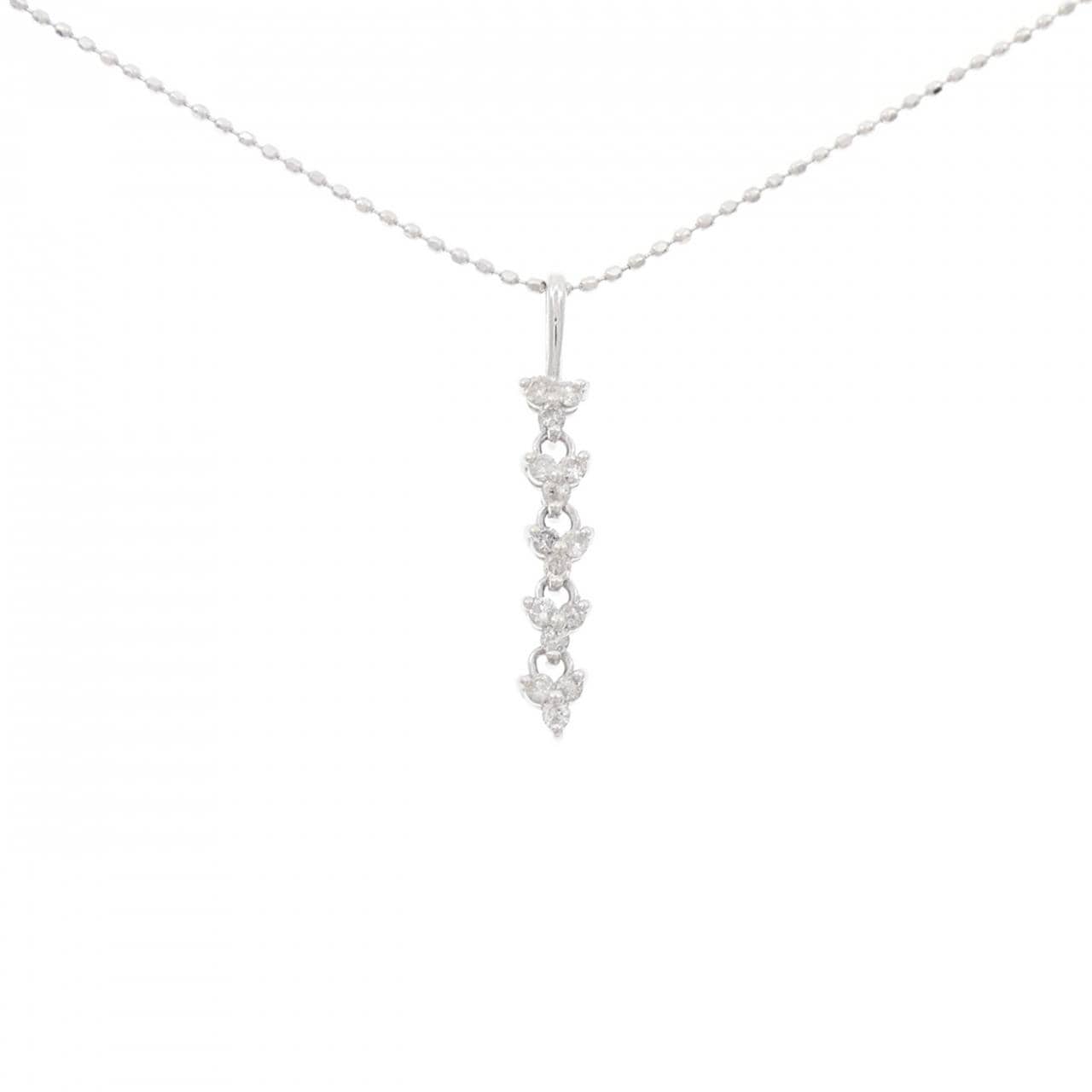 K18WG ダイヤモンド ネックレス 0.15CT