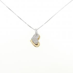 K18YG/K18WG ハート ダイヤモンド ネックレス 0.15CT