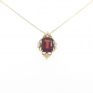 K18YG ガーネット ネックレス 3.37CT