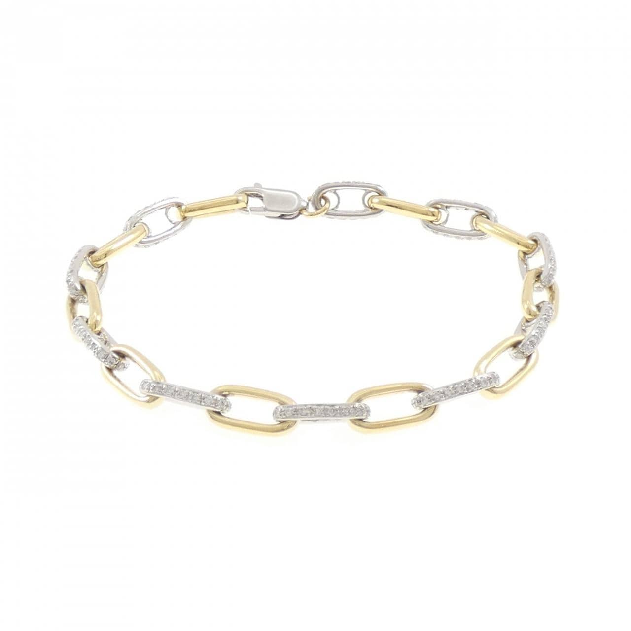 K18YG/K18WG ダイヤモンド ブレスレット 1.00CT