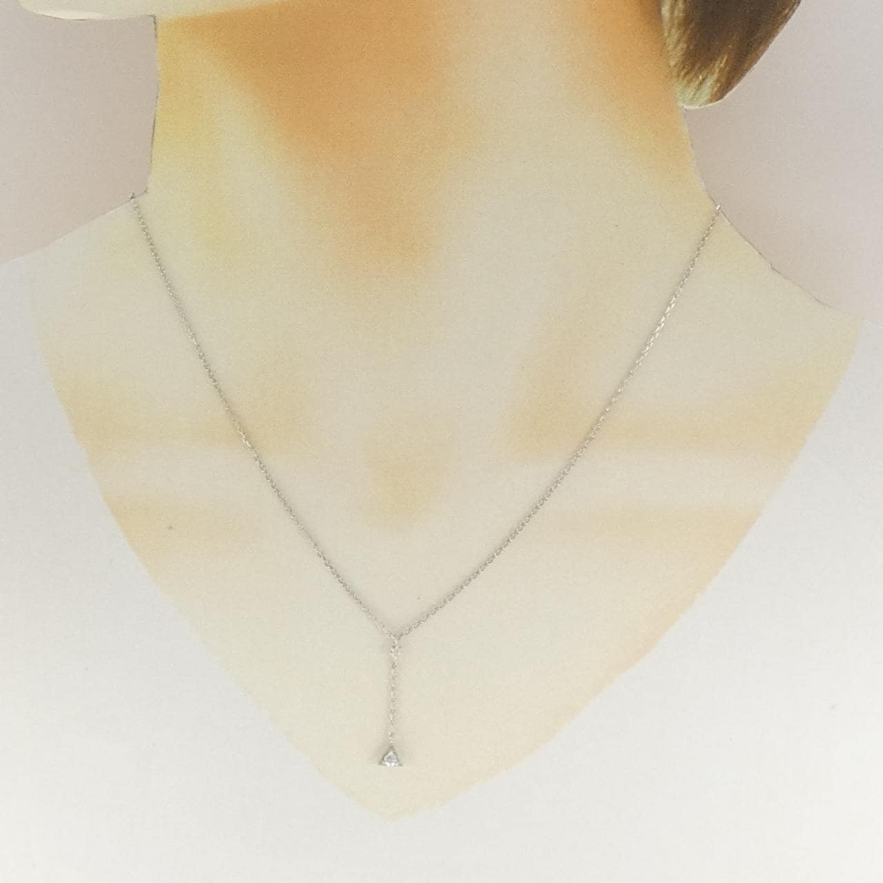 K18WG ダイヤモンド ネックレス 0.09CT