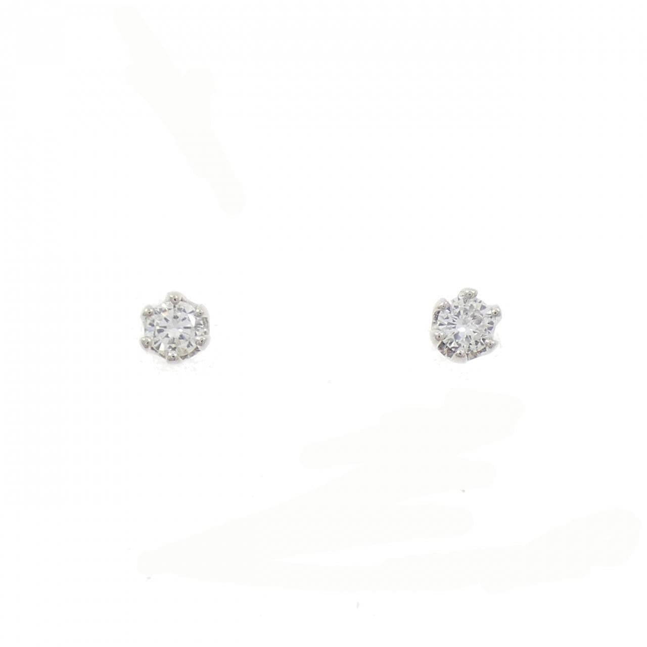 PT900 ソリティア ダイヤモンド ピアス 0.20CT