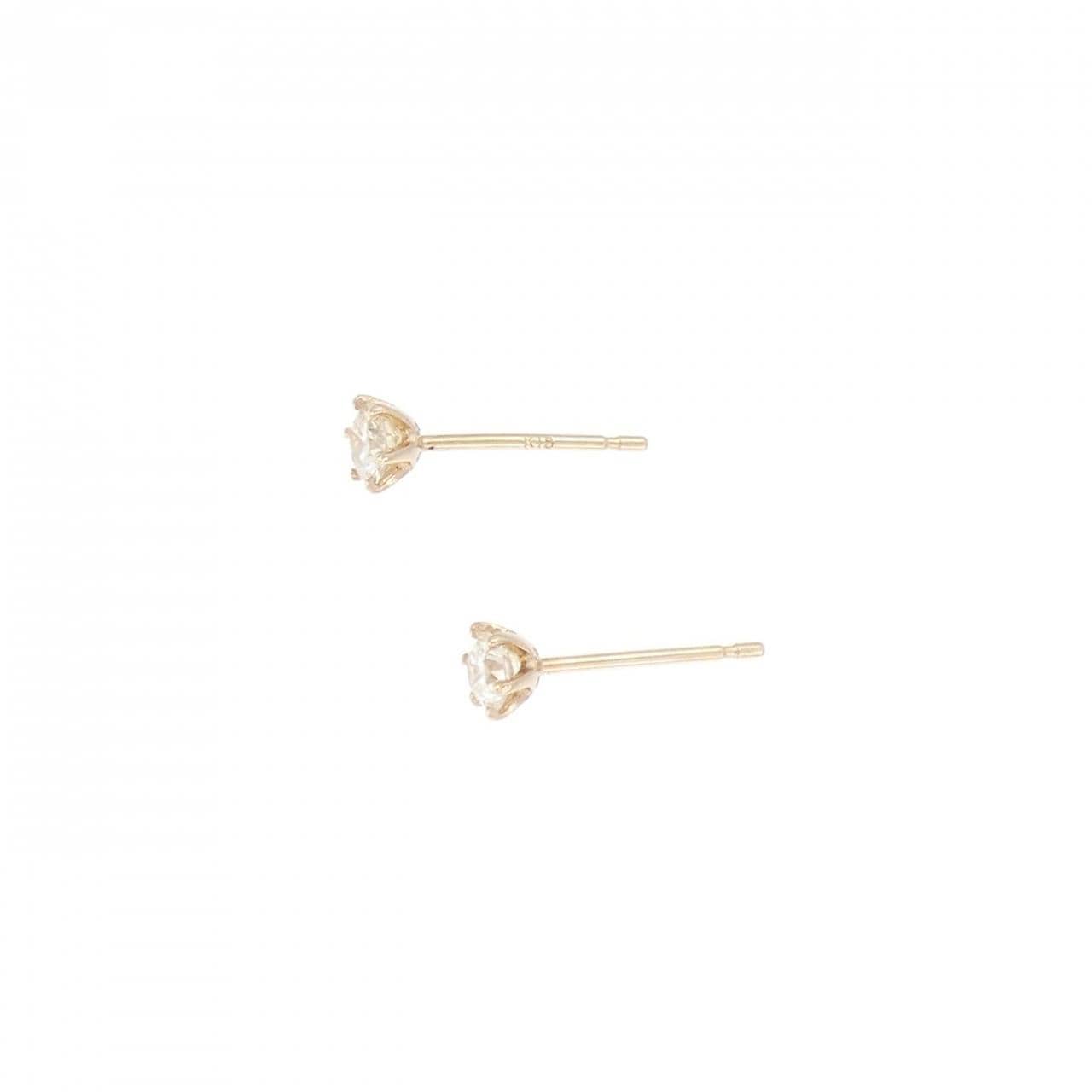 K18PG ソリティア ダイヤモンド ピアス 0.20CT