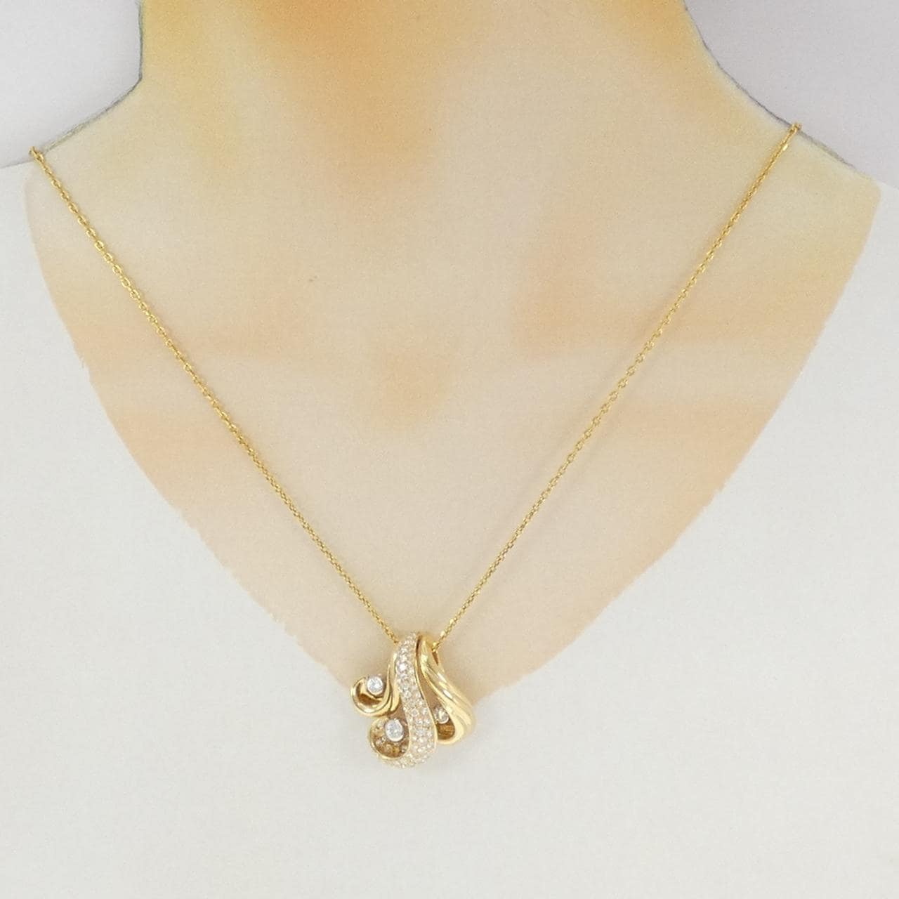 750YG/750WG/K18 ダイヤモンド ネックレス 1.15CT