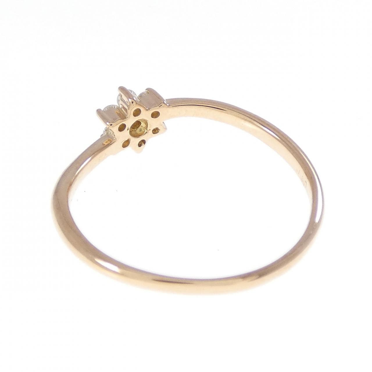 K18PG フラワー ダイヤモンド リング 0.11CT