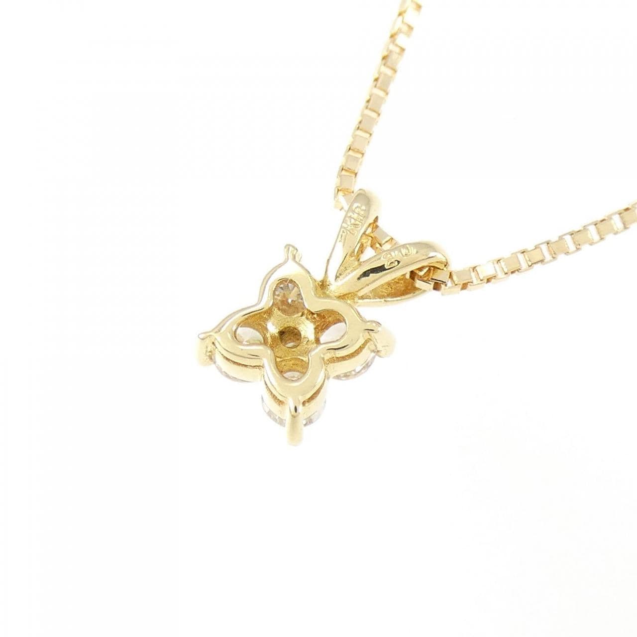 K18YG flower Diamond necklace 0.20CT