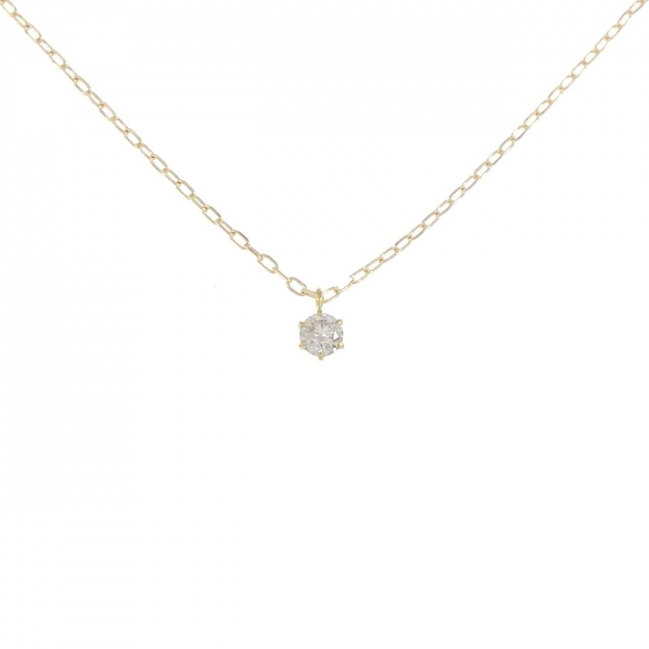 K18YG ソリティア ダイヤモンド ネックレス 0.11CT