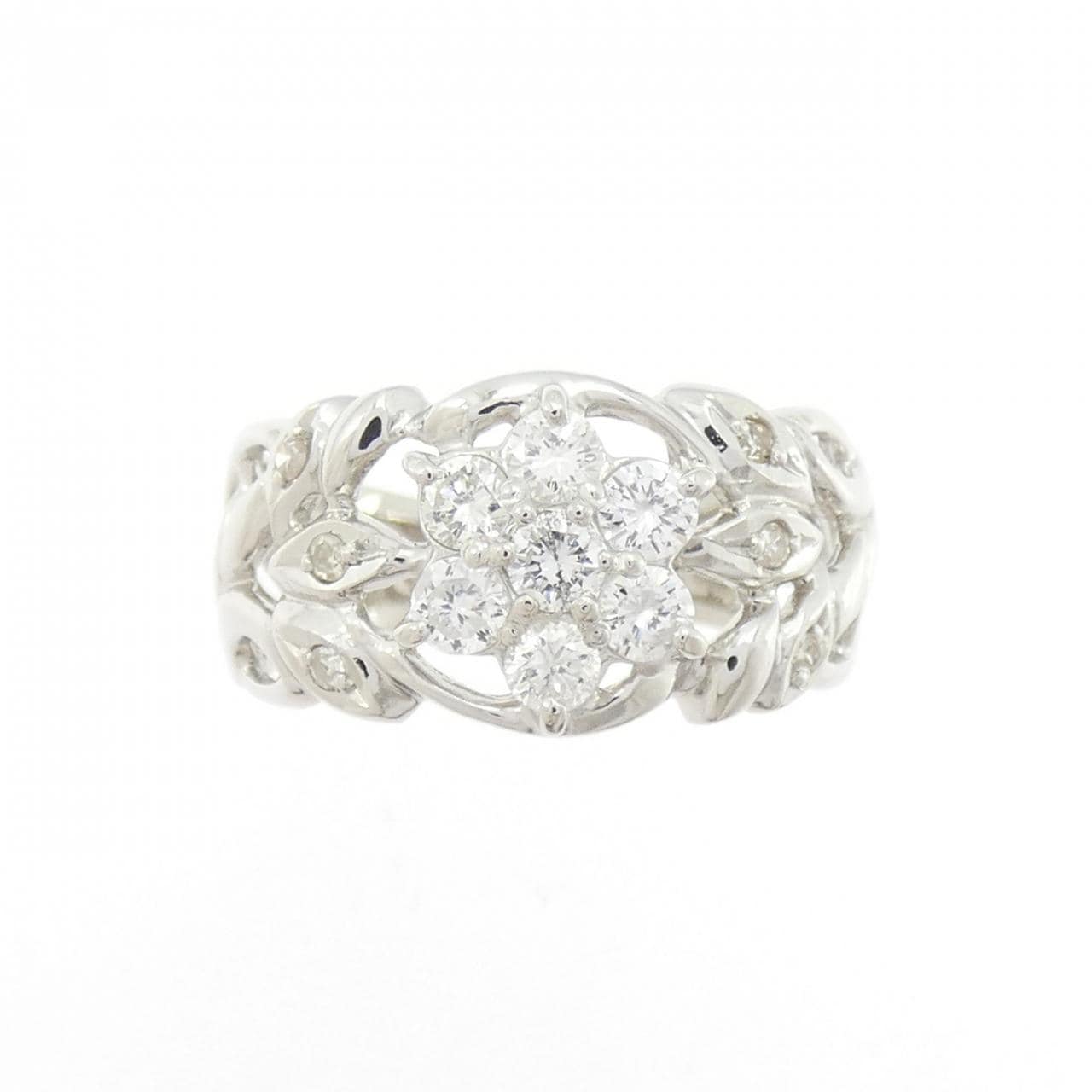 PT900花朵钻石戒指0.5克拉