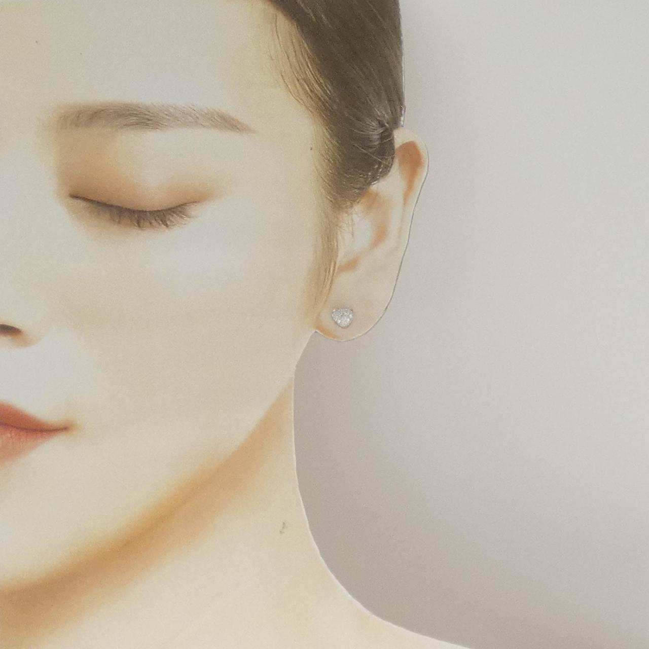 K18WG パヴェ ハート ダイヤモンド ピアス