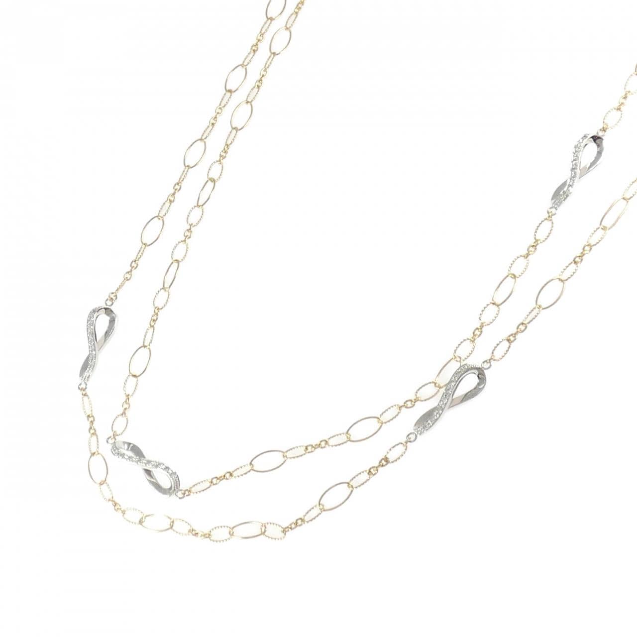 K18YG/K18WG ダイヤモンド ネックレス 0.87CT