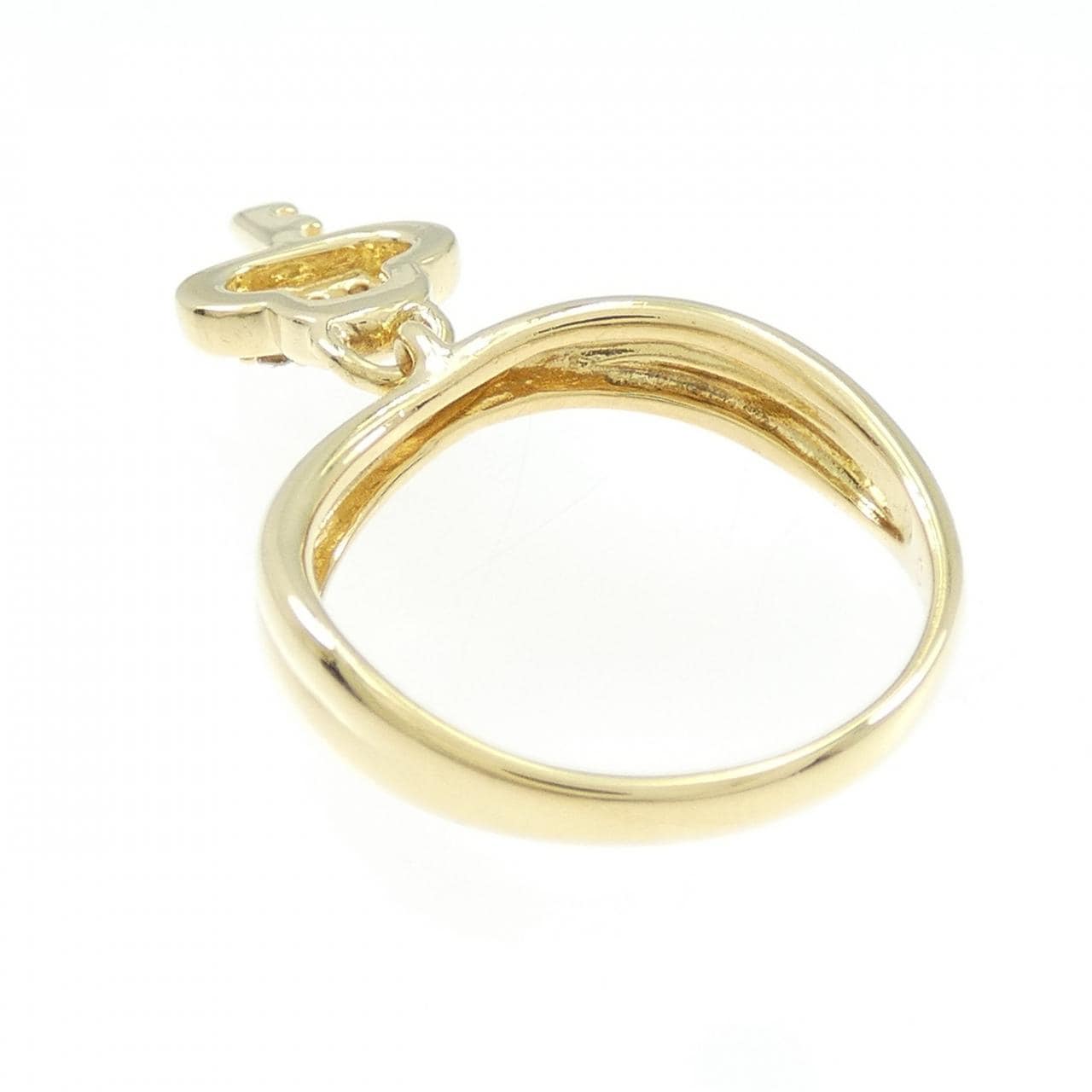 K18YG キー ダイヤモンド リング 0.10CT