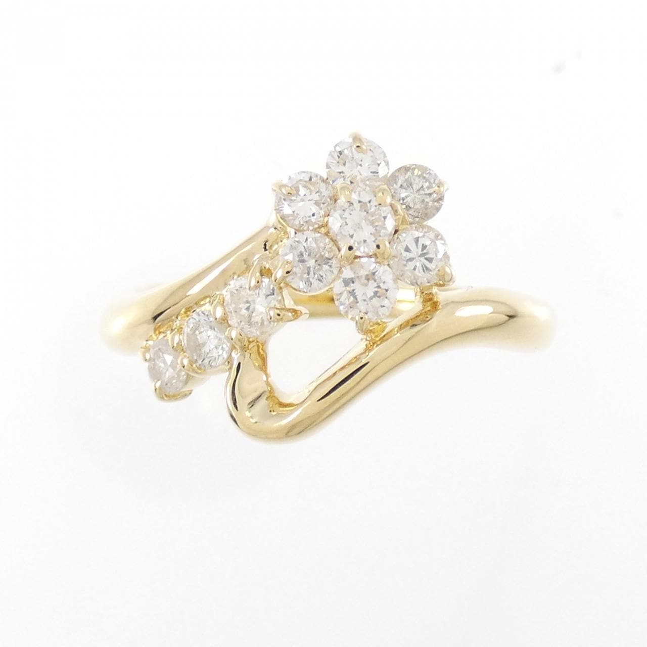 K18YG花朵钻石戒指0.50CT