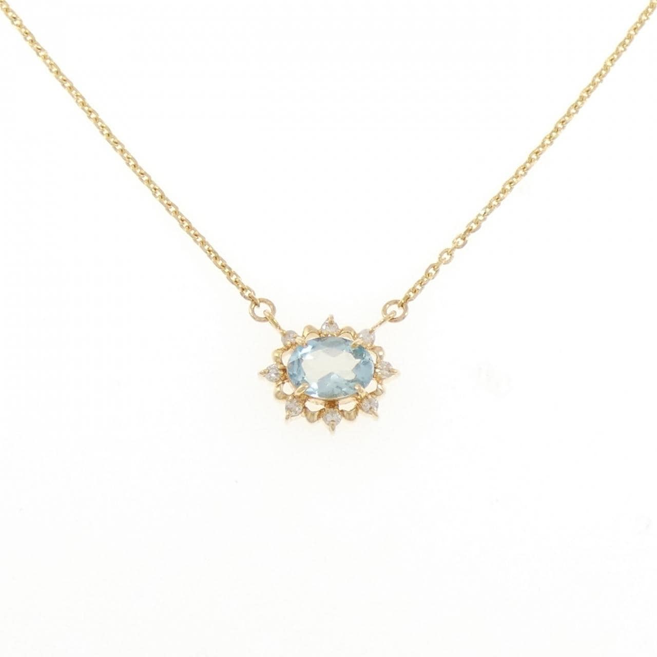 K18YG アクアマリン ネックレス 0.64CT