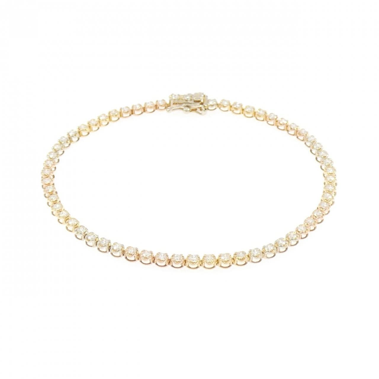 750スリーカラー ダイヤモンド ブレスレット 1.0CT